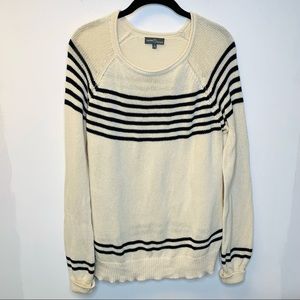 Market & Spruce Open Knit Oversized Stripe Sweater